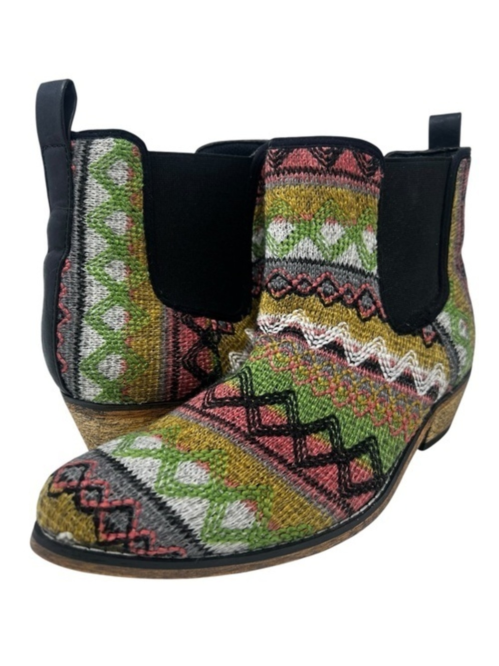 Dingo Multicolor Knit Chelsea Booties for Women